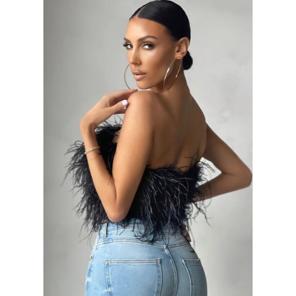 NWT Club L London Dream Daze Feather Top Sz 8, $220 A49 - Picture 2 of 8
